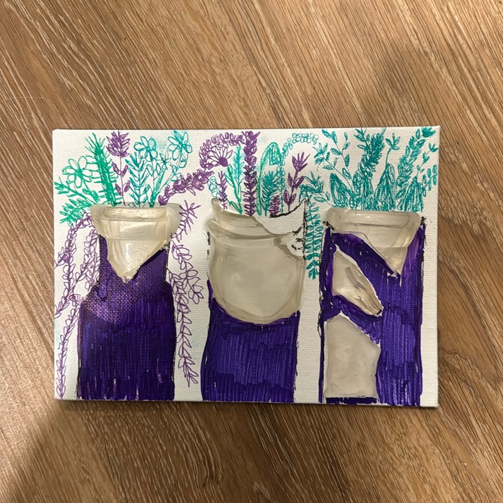 HANDMADE SEA GLASS ART- PURPLE HAZE